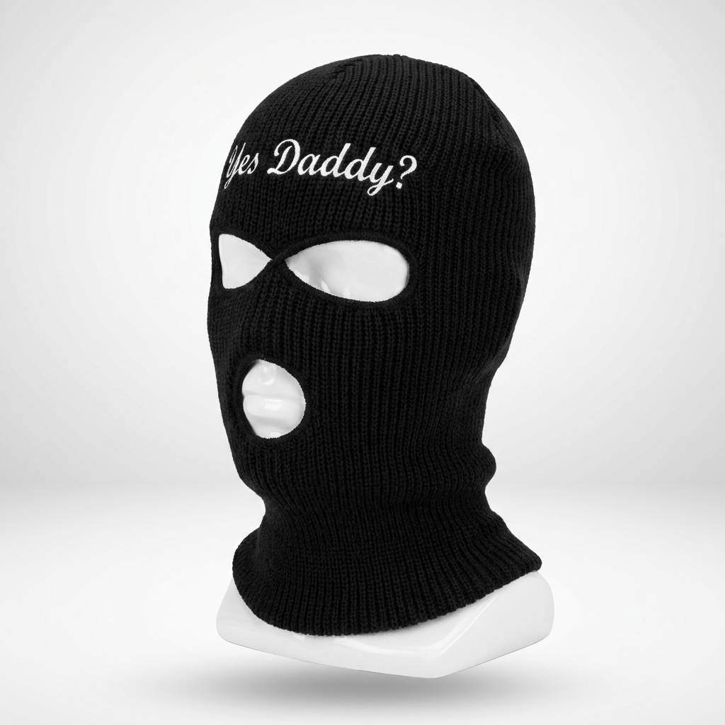 Black Yes Daddy? balaclava - included in the black kit